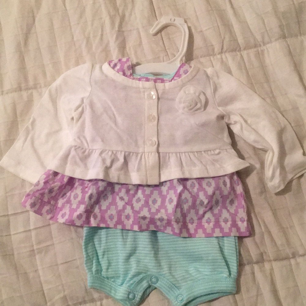 Layered Romper with Cardigan